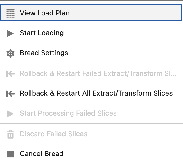 Bread settings moved