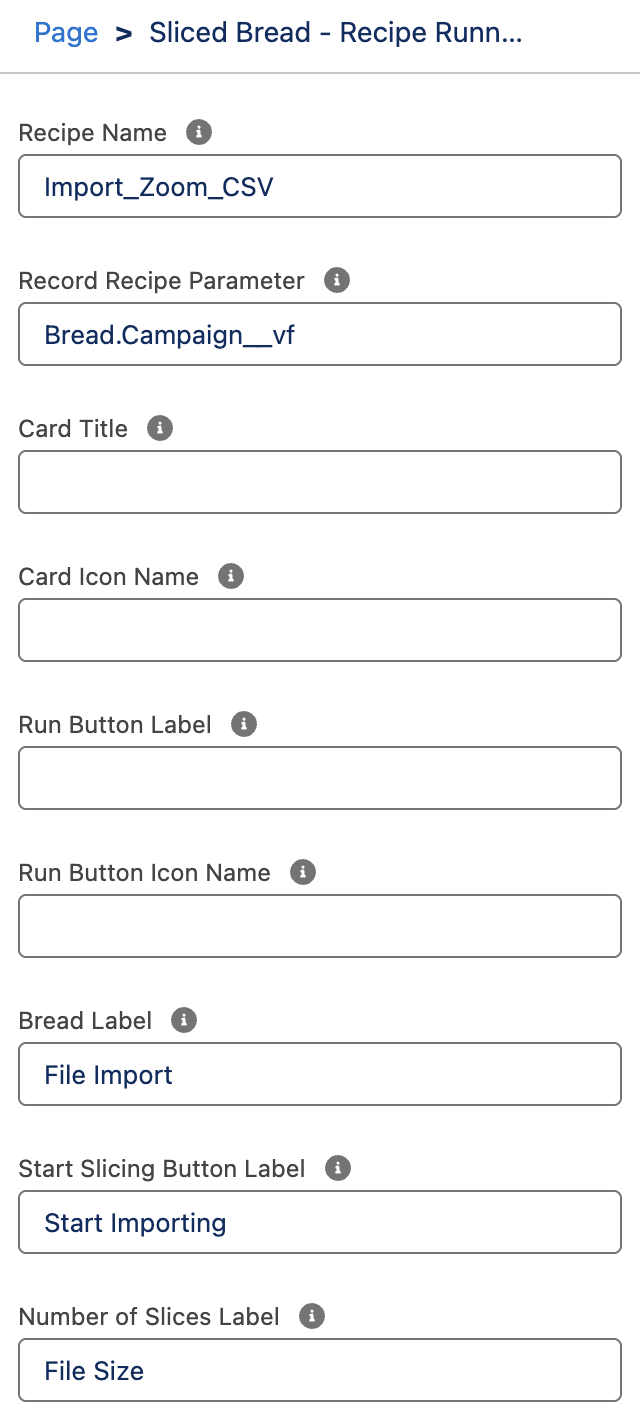 Recipe Running component 2