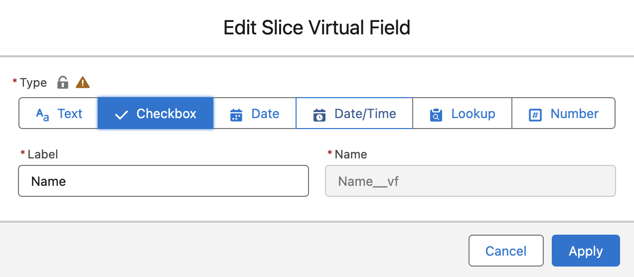 Change virtual field type