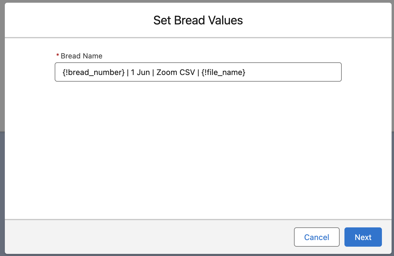 Bread name with file name