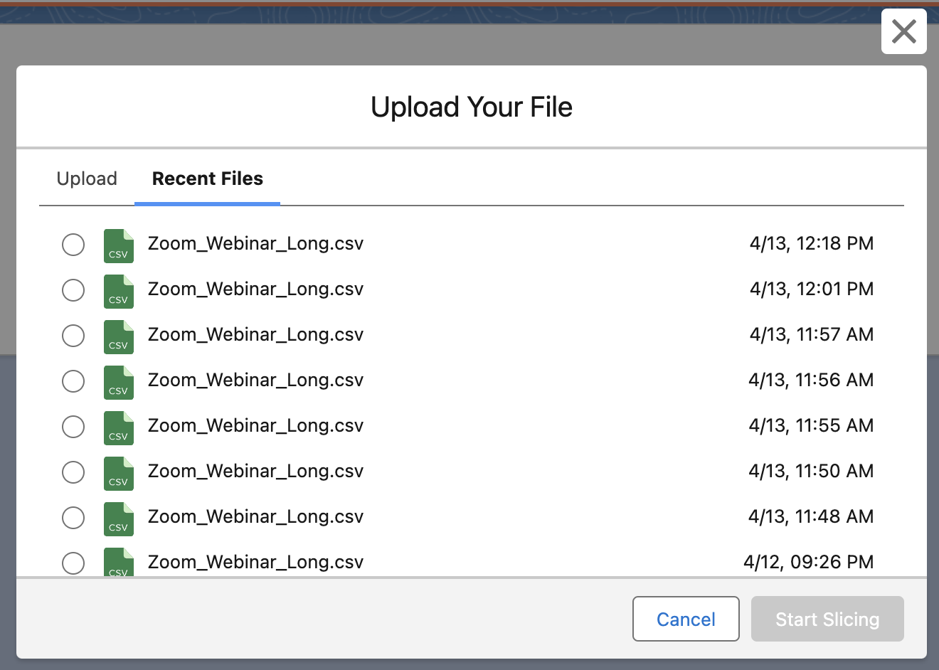 Recent Files feature