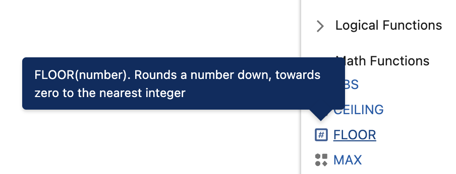 Formula help text
