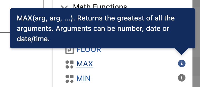 MIN and MAX functions