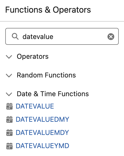 DATEVALUE functions