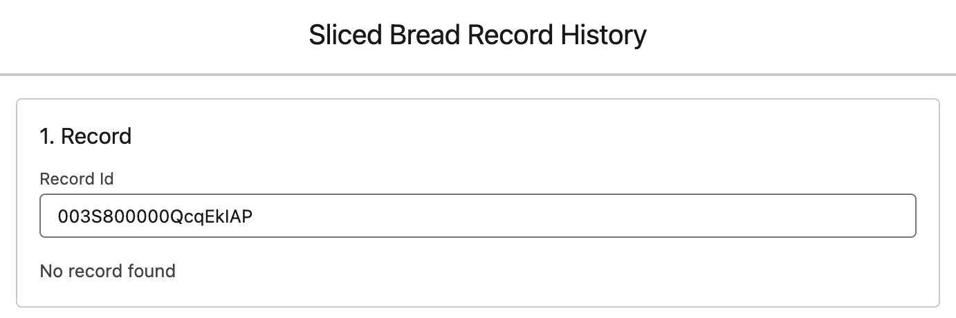 Record History modal