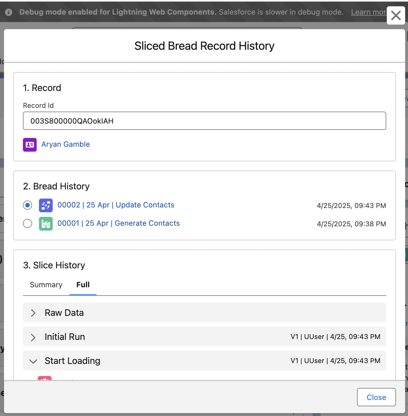 Record history component 2